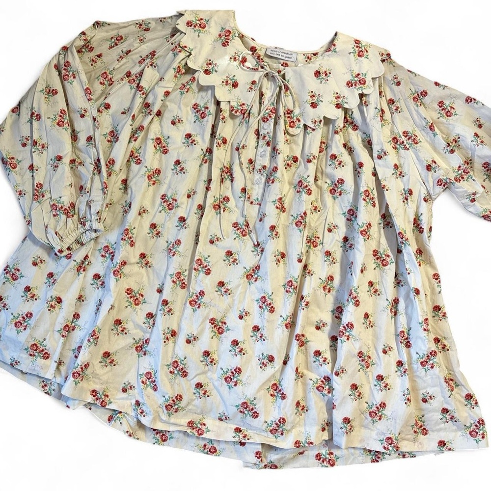 NWT Zoco Floral Long Sleeve Oversized Mini Dress - Picture 2 of 8